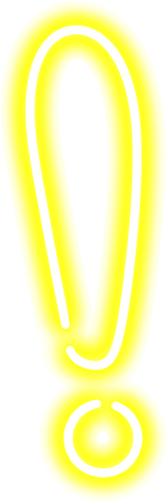 Yellow neon exclamation mark